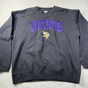 Minnesota Vikings Sweatshirt Men's Size XL Black NFL‎ Football Starter Crewneck